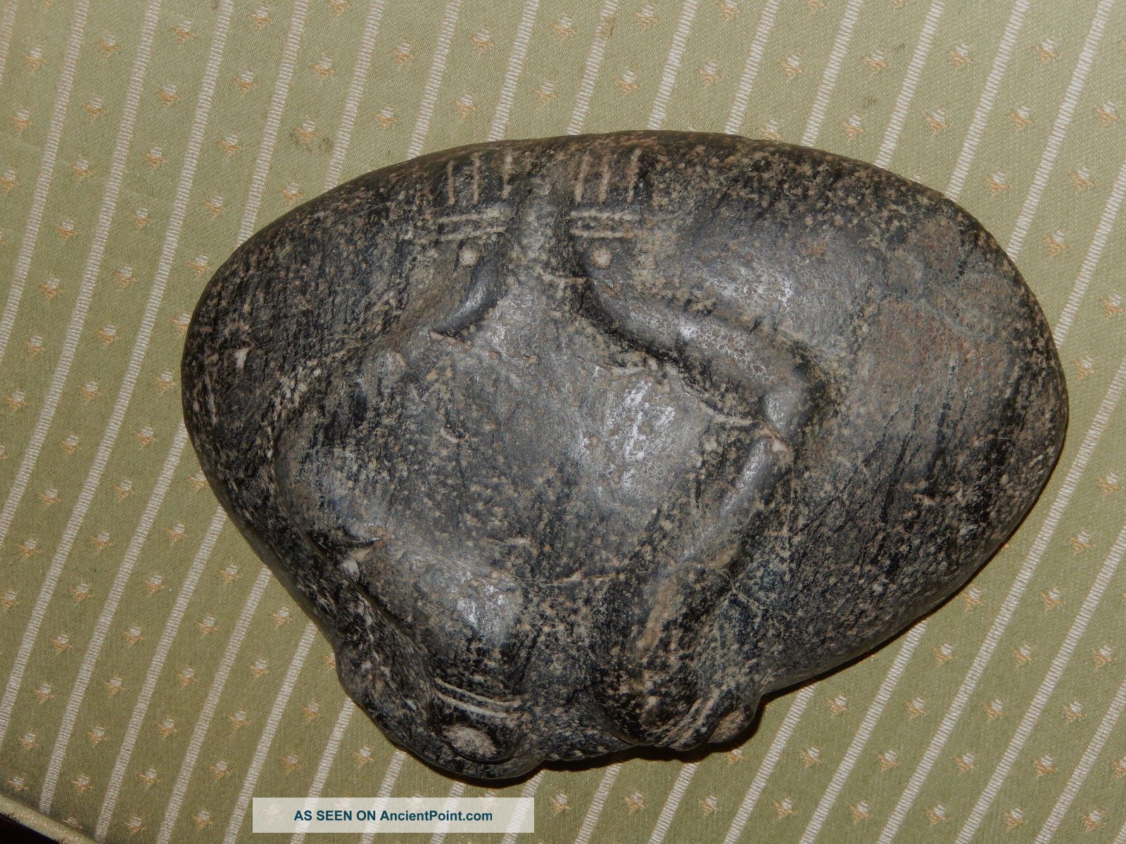 Wonderful Taino Pre Columbian Stone Frog And Human Face The Americas photo
