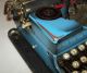 Scarce Antique Vtg Ca 1929 Royal Blue Black Duotone Portable Typewriter W/ Case Typewriters photo 7