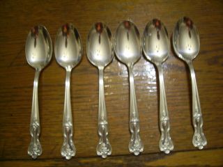 6 Rogers 1951 Magnolia Inspiration Teapoons Is Silverplate Flatware photo