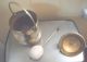Vtg Brass Cauldron Covered Fire Pot Brass Top W/finial 3 Brass Feet Torch Rod Hearth Ware photo 4