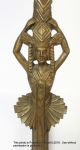 Antique Andirons Art Deco Cast Iron Gold Egyptian / Mayan Figures Univ Electric Hearth Ware photo 1