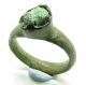 Saxon Era Bronze Ring With Green Gem In Bezel - Historical Gift - T1 Roman photo 2