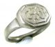 Scarce Medieval Knights Silver Heraldic Seal Ring - Bull Head And Cross - W41 Roman photo 3
