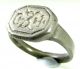 Scarce Medieval Knights Silver Heraldic Seal Ring - Bull Head And Cross - W41 Roman photo 4
