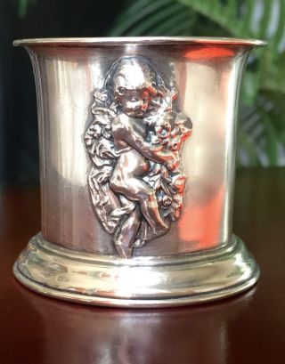 Woodside Cherub Sterling Silver Shot Glass Cup Nouveau Antique Victorian photo