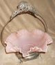 Antique Late 1800 ' S? Brides Basket Pink Ruffled Bowl W/ Silver Holder& Other Antique Silverplate photo 1