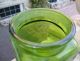C1800s Dakota Square Green Glass Drug Store Apothecary Jar Canister Bottle 12 