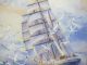 Vtg T.  Minshaw Orig Ship Portrait Maritime Seagull Folk Art Gouache Painting Yqz Other Maritime Antiques photo 5