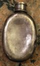Scarce Victorian Heavy Silver Plate Flask W Collapsible Lid 6.  5 