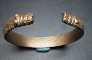 Ancient Bronze Viking Bracelet.  Snake.  7 photo