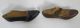 Rare Antique Pair Cobbler Shoe Forms W/leather Shoe Tops Attached Size 4b Nr Yqz Primitives photo 2