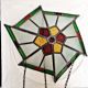 Tiffany Style Leaded Stained Glass Ceiling Pendant Pinwheel Light Shade C1900 Arts & Crafts Movement photo 2