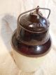 Antique 2 Tone Weir Pottery Quart Canning Jar With Ceramic Lid & Metal Bail 1892 Crocks photo 1