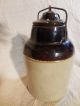 Antique 2 Tone Weir Pottery Quart Canning Jar With Ceramic Lid & Metal Bail 1892 Crocks photo 4