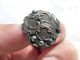 Stunning Detail Vintage Victorian Silver Steel Cut Marcasite Single Button Buttons photo 5