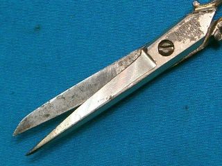 Antique D Peres Magnetic Cutlery Germany Engraved Ladies Sewing Scissors Vintage photo
