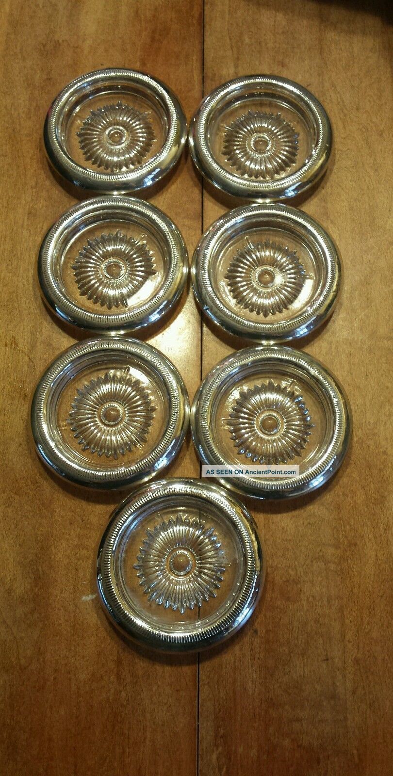 Gorgeous 7 Glass And Sterling Silver Coasters Dishes & Coasters photo