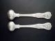 2 Antique 1845 Joseph & Albert Savory Sterling Silver Condiment Salt Spoons Sterling Silver (.925) photo 1