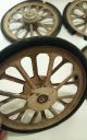 4 Vtg Antique Metal Rubber Buggy Wheels 6.  5 