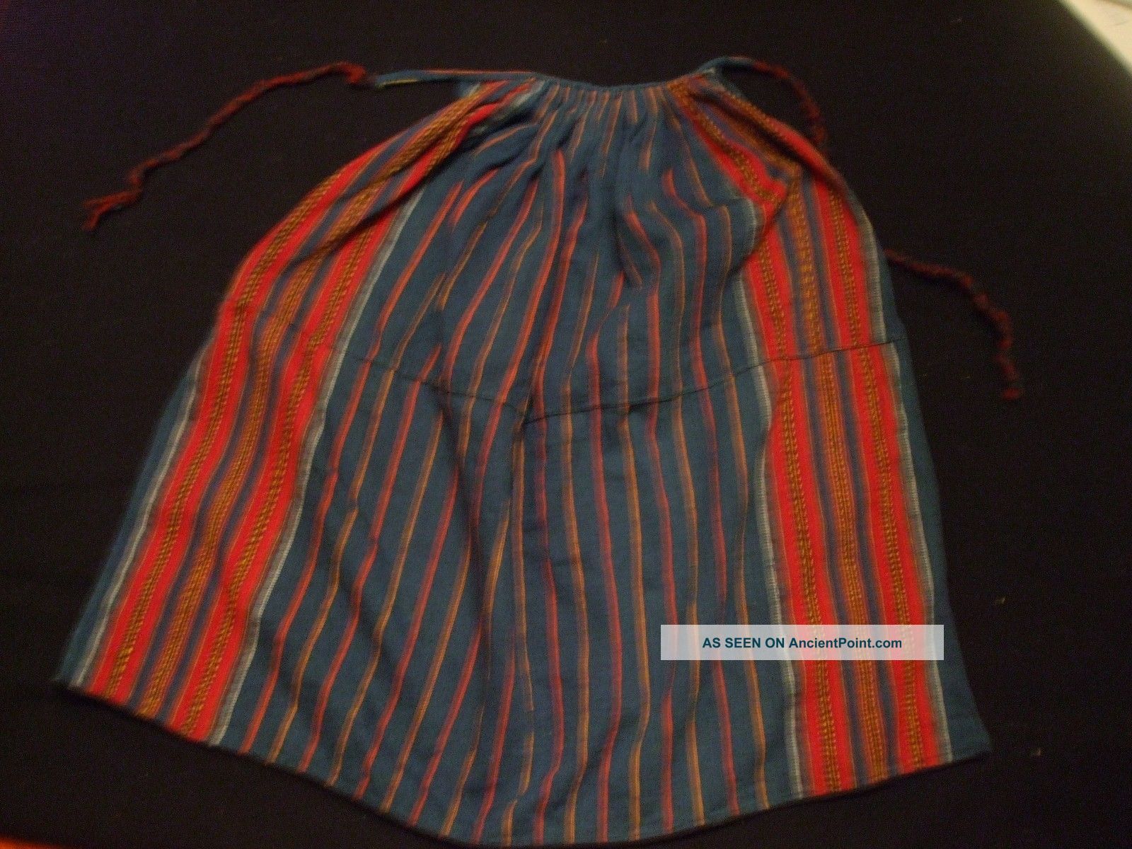 Antique Balkans Art Folk Ethnic Ornate Hand Woven Folk Costume Apron Primitives photo