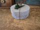 Small Papier Mache Pantry Box Covered In Blue Gingham With Christmas Greenery Primitives photo 1
