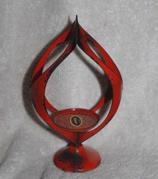 1960 ' S Modern Hanova California Metal Enamel Candle Holder. photo