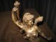 A,  1800s Antique Gas Fixture Lamp Figural Newell Post Spelter Metal Orig Finish Other Antique Architectural photo 9