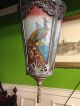 Antique Hanging Lamp With Painted Peacocks Chandeliers, Fixtures, Sconces photo 1