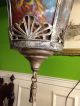 Antique Hanging Lamp With Painted Peacocks Chandeliers, Fixtures, Sconces photo 3