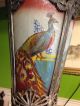 Antique Hanging Lamp With Painted Peacocks Chandeliers, Fixtures, Sconces photo 4