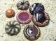 Antique Buffed Celluloid Buttons Shades Of Purple Ornate Art Deco Collectible Buttons photo 3