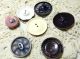 Antique Buffed Celluloid Buttons Shades Of Purple Ornate Art Deco Collectible Buttons photo 4