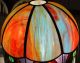 Stunning Antique Slag Glass 8 Panel & Leaded Glass Hanging Lamp Shade,  Rare Lamps photo 2