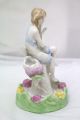 Sitzendorf Germany Young Woman Water Sprite Flower Frog W/ Flowers,  Shell Figurines photo 2