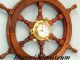 Ship Wheel Antique Replica Boat Steering Decorative Wooden Brown 18  Vintage Wheels photo 1