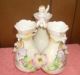 Vintage Victorian 3 Vases Multi Color V Connected As One With Angel On Top Vases photo 3