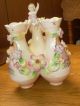 Vintage Victorian 3 Vases Multi Color V Connected As One With Angel On Top Vases photo 5