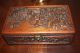 Antique Chinese Carved Wood Box - Highly Carved Multi Figure Boxes photo 2