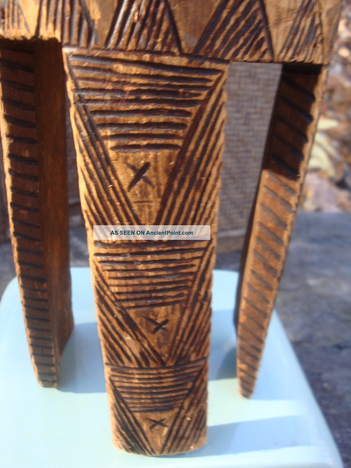 Small Unusual African? Narrow Drum Wood Tribal Hide Exotic Musical Decor Percussion photo