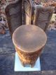 Small Unusual African? Narrow Drum Wood Tribal Hide Exotic Musical Decor Percussion photo 2