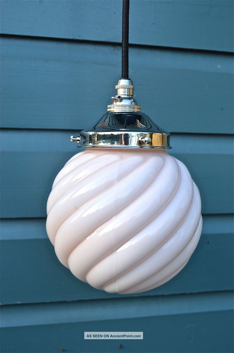 Stylish Art Deco Pink Swirl Light Shade Hanging Lamp With Gallery Art Deco photo