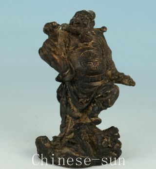 Asian Chinese Old Bronze Hand Carved Exorcism A Great God Statue Collectables photo