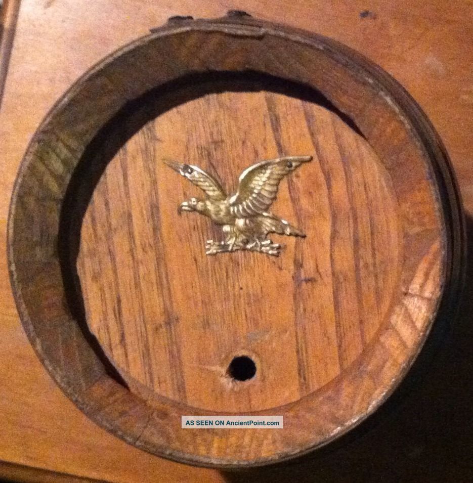 Good Looking Civil War Whisky Barrel Keg Brass Eagle Iron Banded Primitives photo