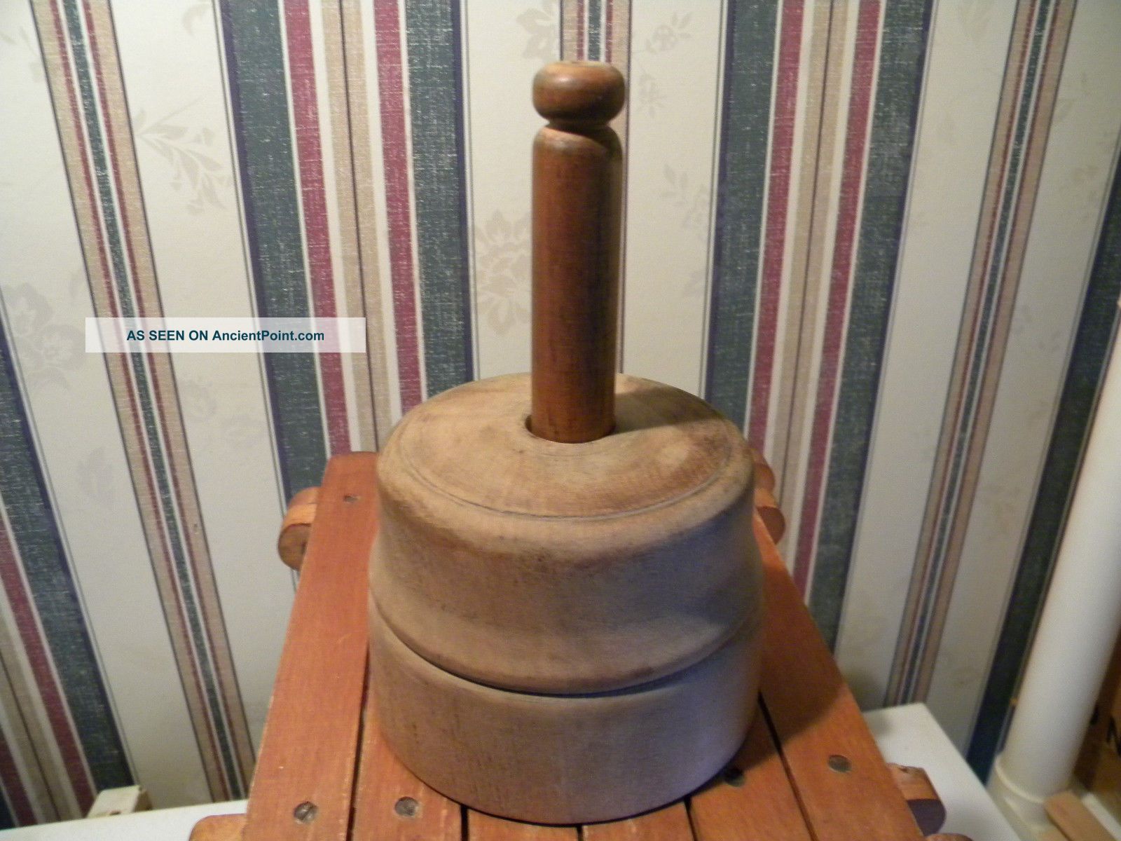 Old Wood Butter Mold Stamp Pineapple In 8 1/2  X 4 3/4 Primitives photo