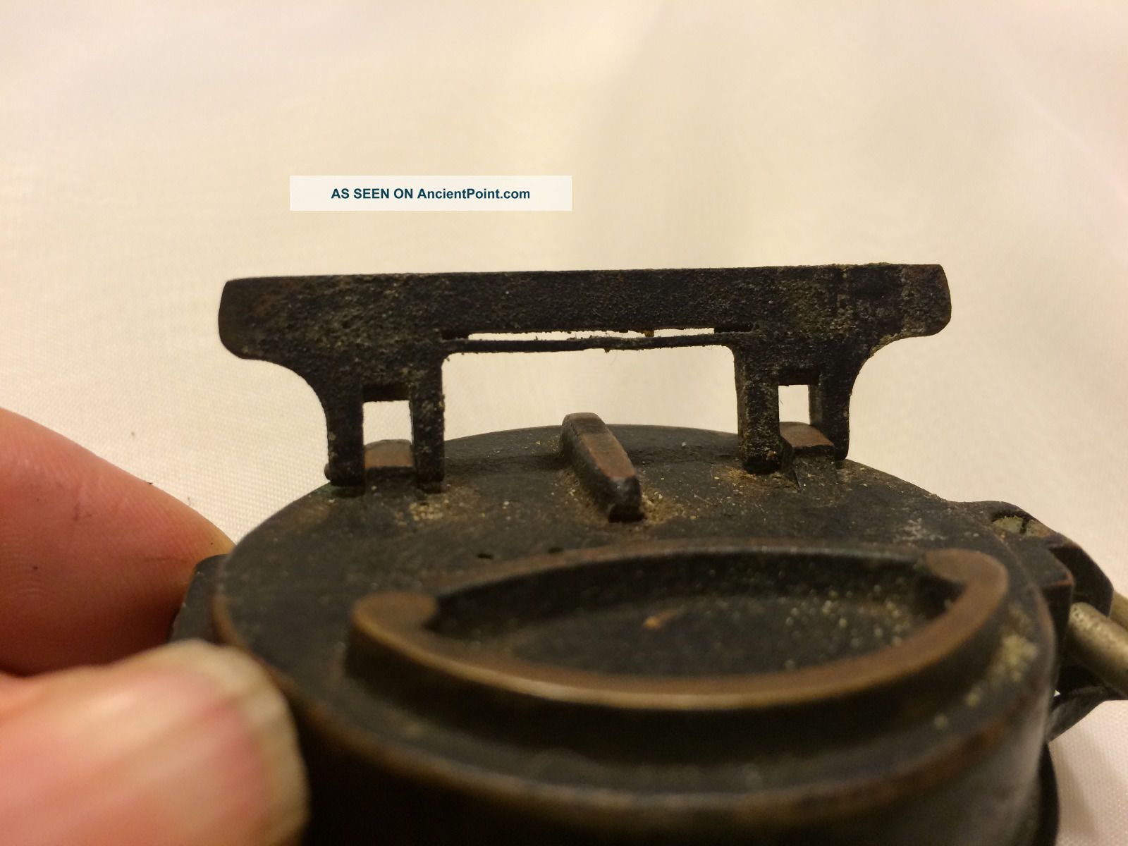 Rare Antique Compass Wrought Iron Civil War Era? Unknown Markings Primitives photo