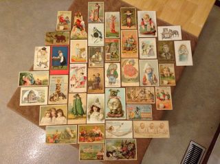 40 Rare 1882 Trade Cards:beverly Ironton Oh,  Iron Mountain Ws,  Quincy Mi,  Attica In photo