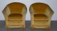 Pair Vintage Mid Century Modern Flared Barrel Back Club Lounge Chairs Post-1950 photo 1
