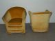Pair Vintage Mid Century Modern Flared Barrel Back Club Lounge Chairs Post-1950 photo 8