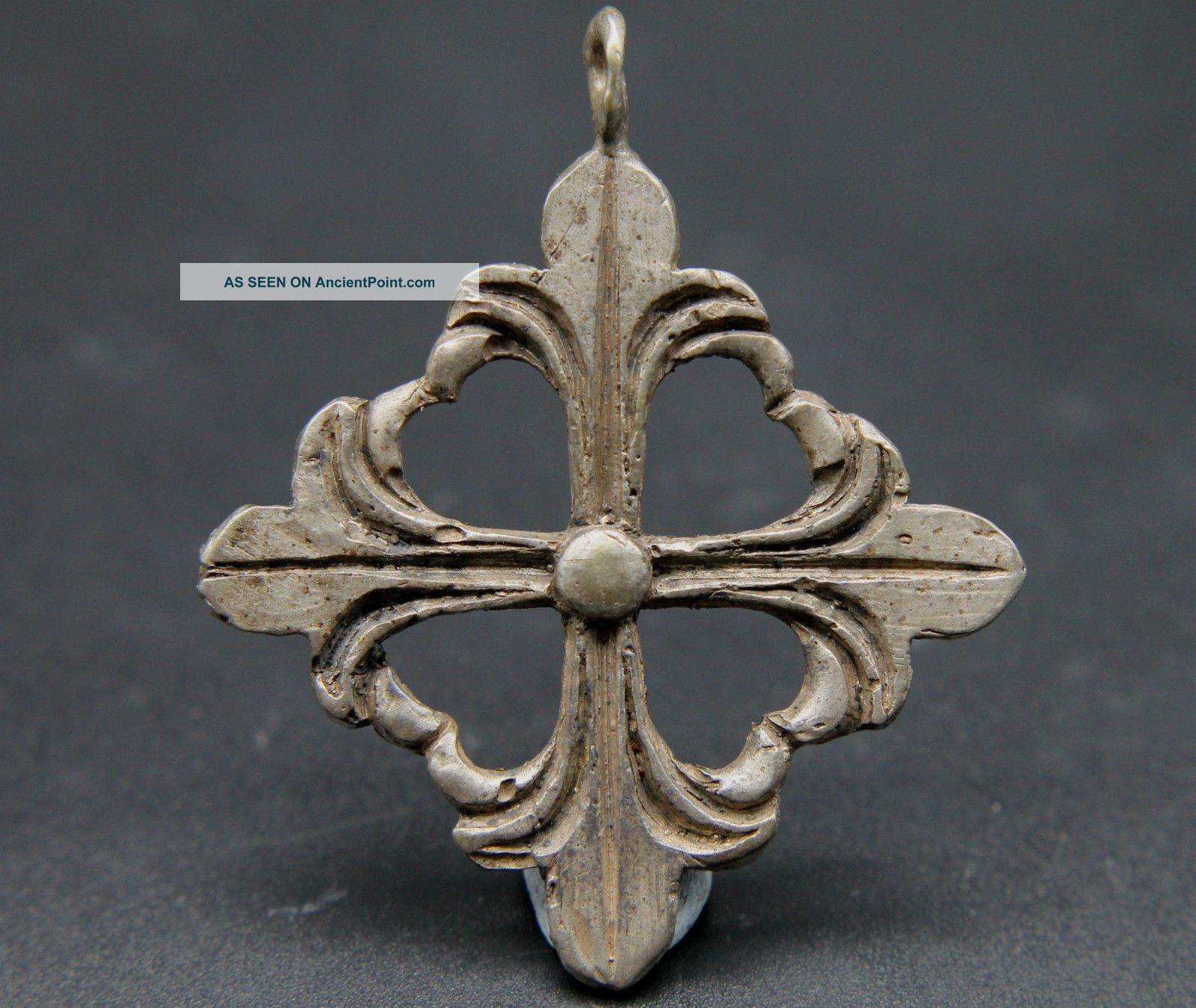 Ancient Medieval Period Silver Decorated Cross Pendant 1400 - 1500 Ad Other Antiquities photo