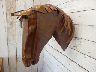 Rustic Welded Metal Life Sized Horse Head Taxidermy Cowboy Western Decor photo